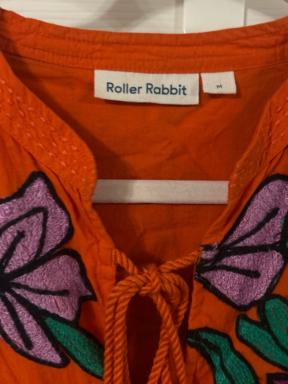 Roller Rabbit Anthropologie Embroidered Cotton Cover-Up Tunic Dress - Picture 5 of 7